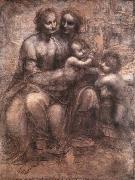 LEONARDO da Vinci Madonna and Child with St Anne and the Young St John oil painting